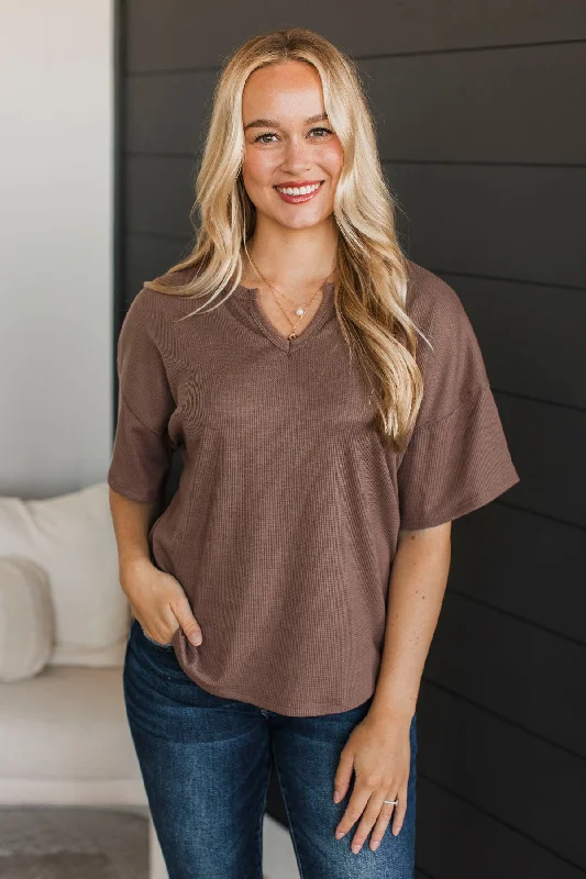 Daily Necessity Short Sleeve Top- Mocha