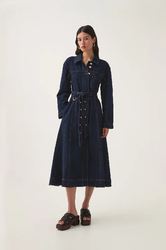 Resonance Denim Midi Dress