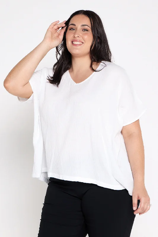 Tahiti Muslin Top - White