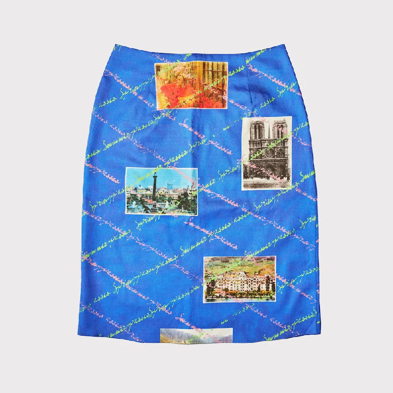 Postcard Skirt | Azure Blue