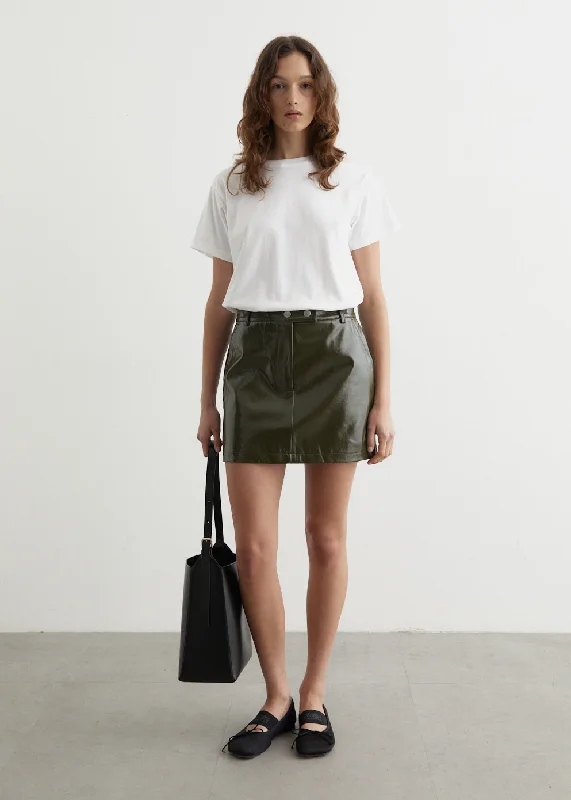 Tagore Patent Leather Mini Skirt