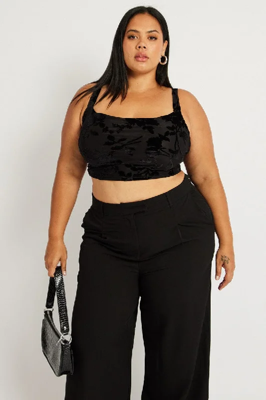 Black Cowl Top Sleeveless