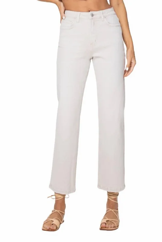 Cropped Denim Pants In Off White