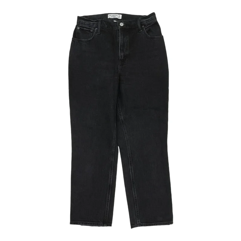 Jeans Straight By Abercrombie And Fitch In Black, Size:8