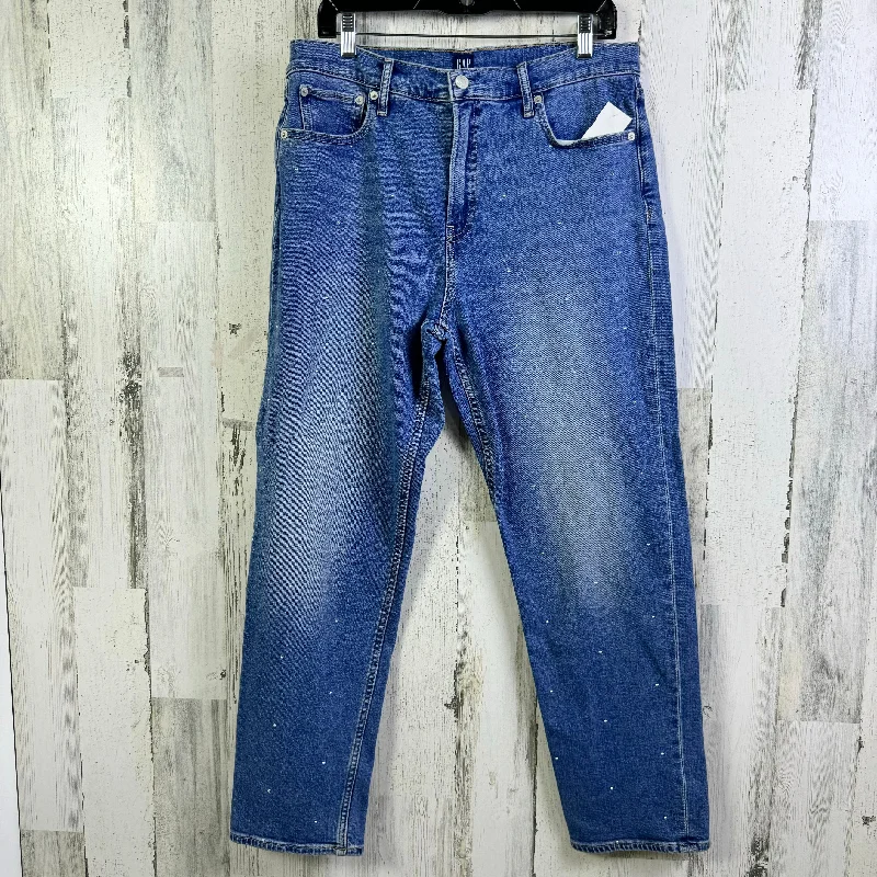 Jeans Straight By Gap In Blue Denim, Size: 14