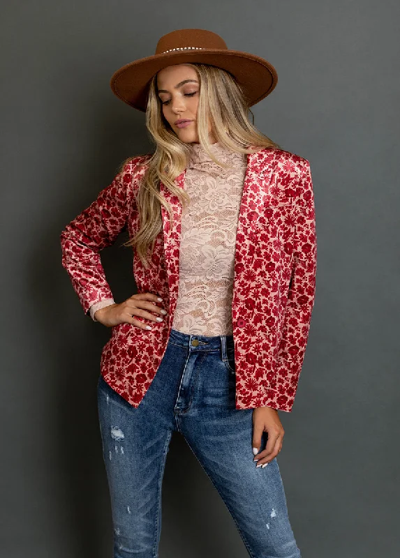 Louve Blazer in Red Floral