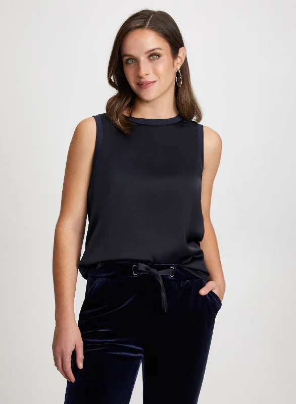 Sleeveless Satin Top