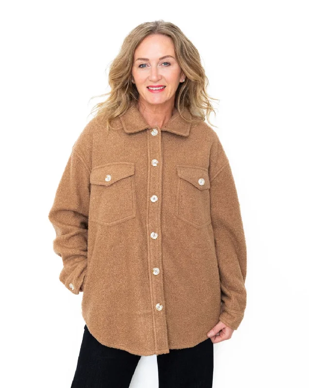 Fleece Shacket - Mocha