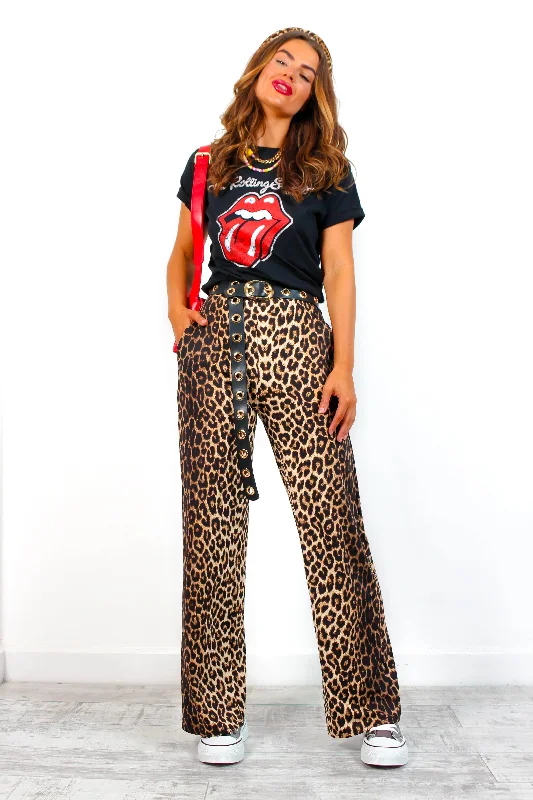 No Need To Change - Beige Leopard Trousers