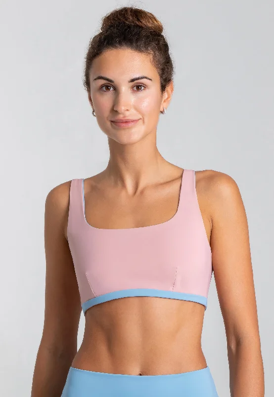 Charm Bralette Reversible - Rose Blossom Dusty Baby Blue