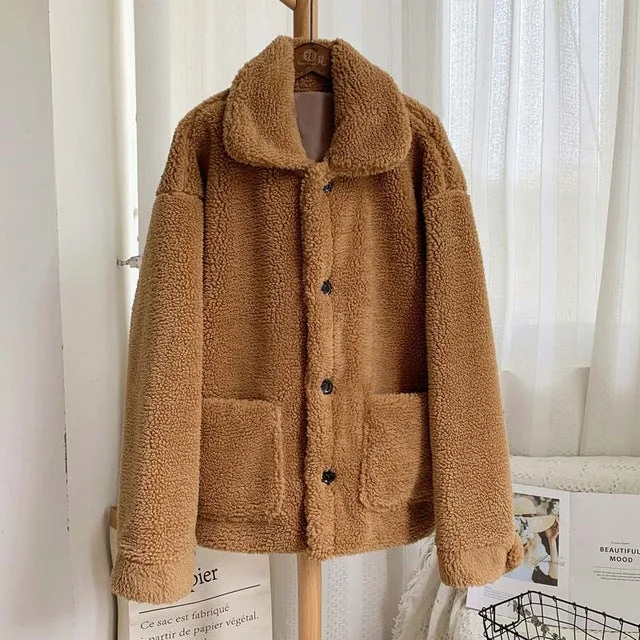 brown fur coat