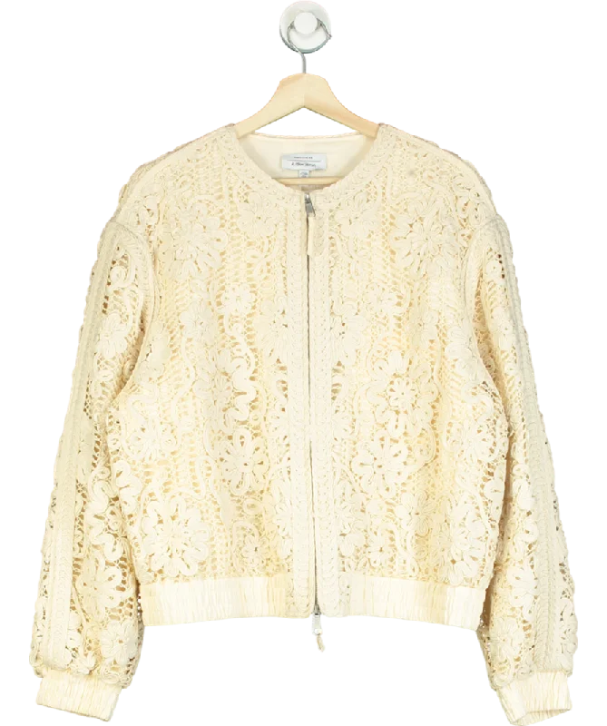 & Other Stories Cream Boxy Braided Jacket UK M