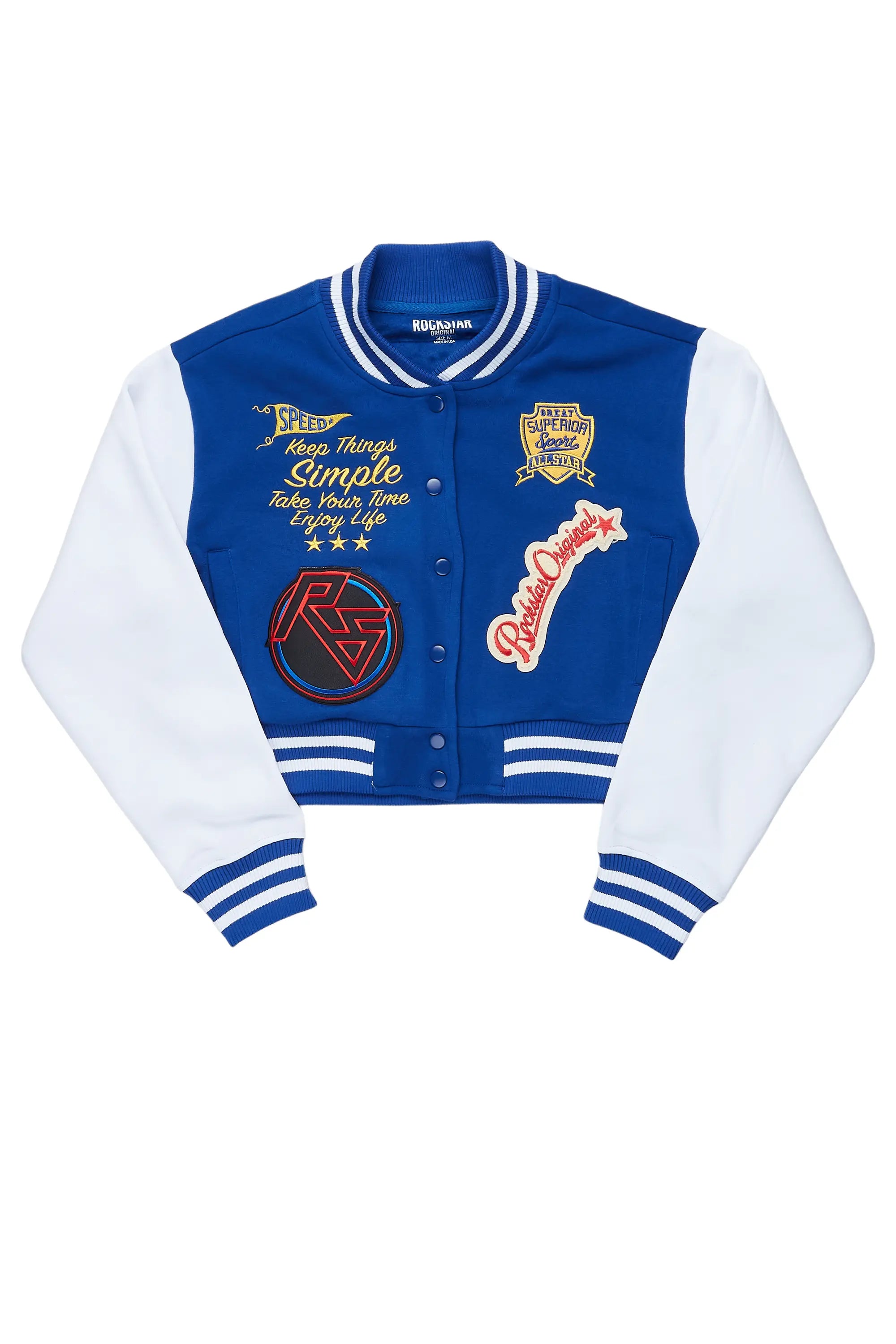 Dria Royal Blue Varsity Jacket