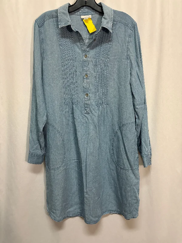 Dress Casual Midi By J. Jill In Blue Denim, Size: M