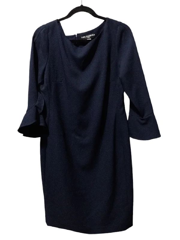 Dress Party Midi By Karl Lagerfeld In Navy, Size: 10