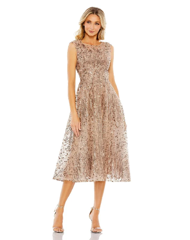 Mac Duggal 20398 Short Sequin Cocktail Midi Dress