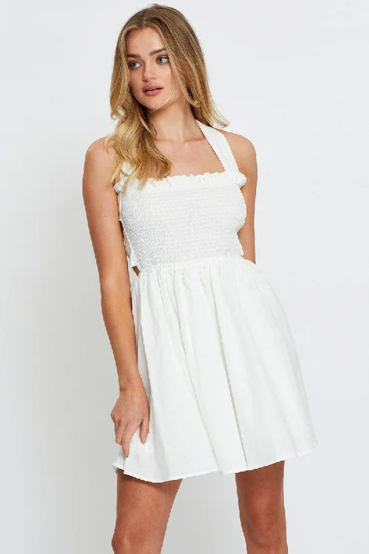 White Mini Dress Sleeveless