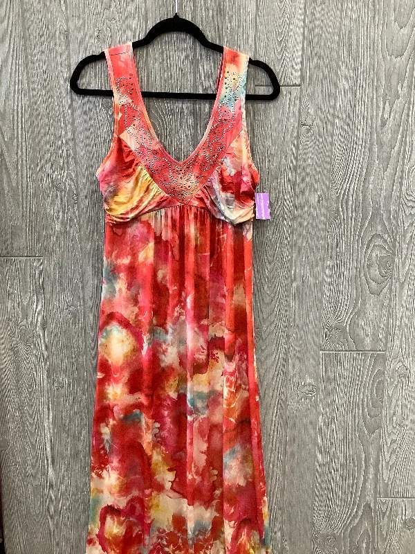 Dress Casual Maxi By One World In Orange, Size: L