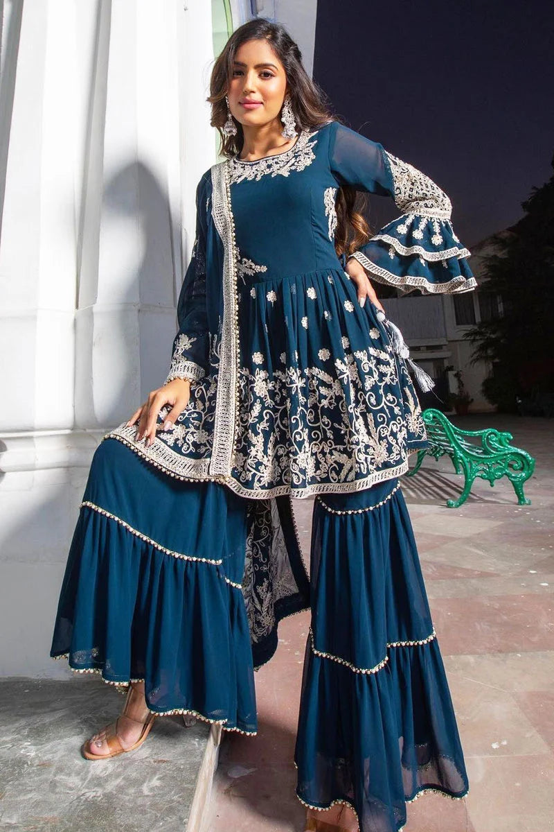 Party Wear Sharara Dresses For Girls