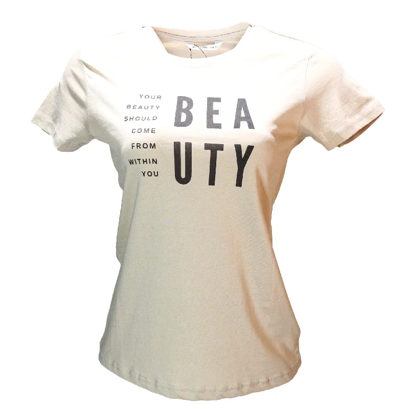 Beige Beauty Printed T Shirt