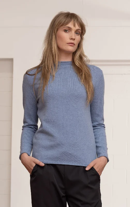 12GG BRUSHED MERINO FUNNEL NECK PULLOVER