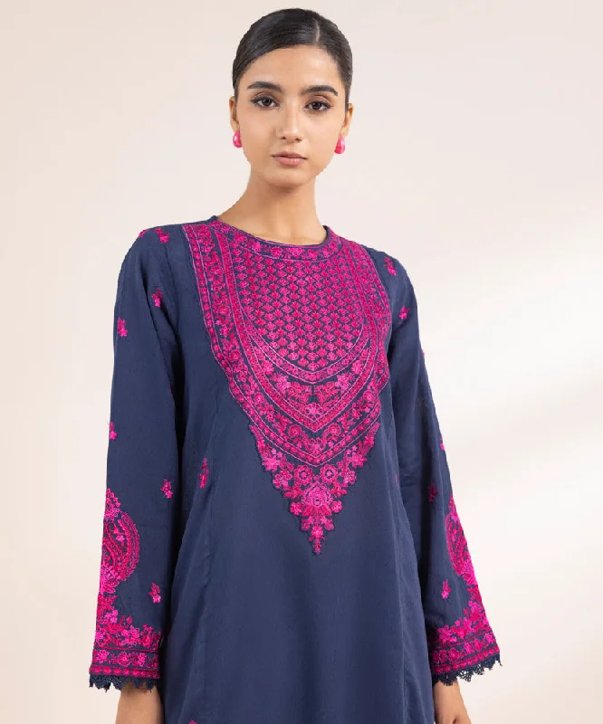 Embroidered Cotton Karandi Shirt