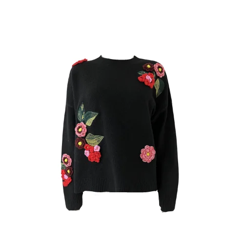 Abad Applique Detailed Metallic Sweater