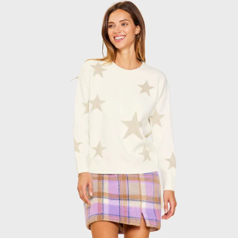 Lurex Star Print Sweater (Ivory)